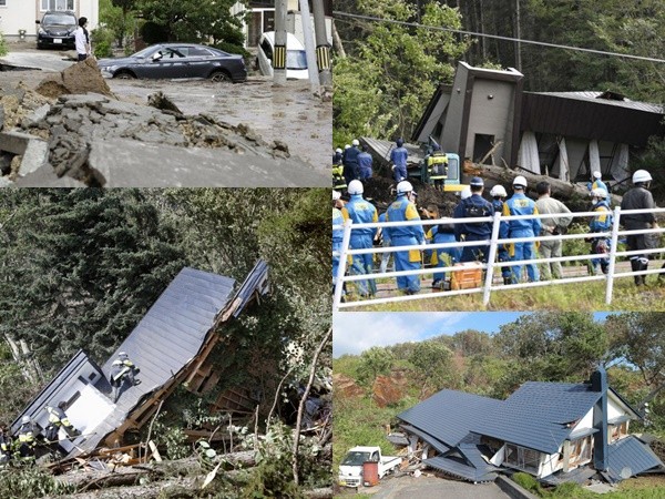 Cảnh đổ nát trên đảo Hokkaido của Nhật Bản sau động đất mạnh
