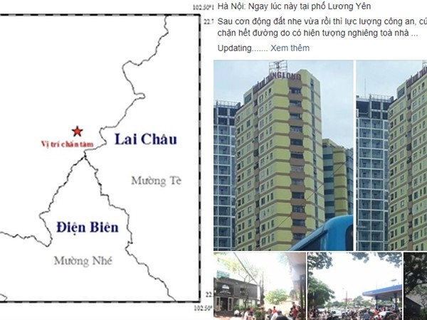 Hà Nội xảy ra động đất khiến một tòa nhà ở phố Lương Yên bị rung lắc mạnh