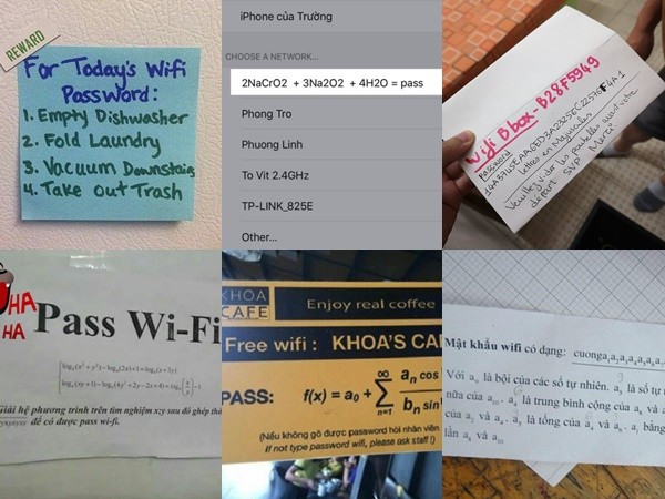 "Vò đầu bứt tai" với những mật khẩu Wi-Fi thách đố người xem