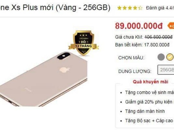 Shop điện thoại Việt Nam bán iPhone Xs Max giá 89 triệu đồng, vài tiếng sau "tụt" 35 triệu