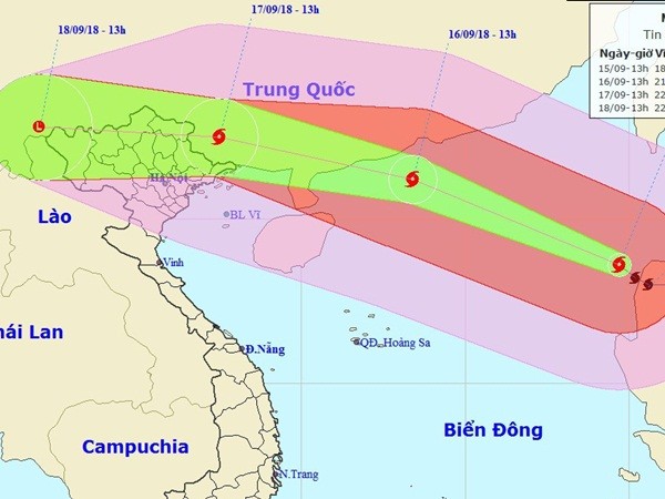 Bão Mangkhut giảm cường độ, không còn là siêu bão khi vào Biển Đông