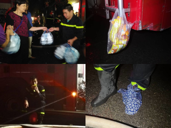 Vụ cháy ở Đê La Thành: Những hình ảnh người lính cứu hỏa khiến dân mạng xúc động