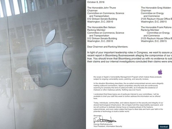 Apple viết thư lên Quốc hội Mỹ "thanh minh" không hề có chip gián điệp trong hệ thống máy chủ