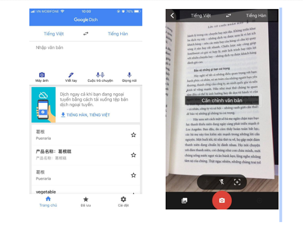Google Dịch cập nhật tiếng Việt vào tính năng dịch qua camera