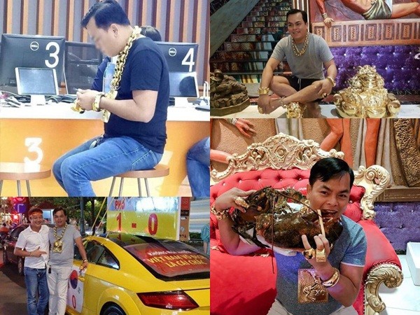 Xôn xao người đàn ông đeo 8kg vàng trên người đi mua điện thoại