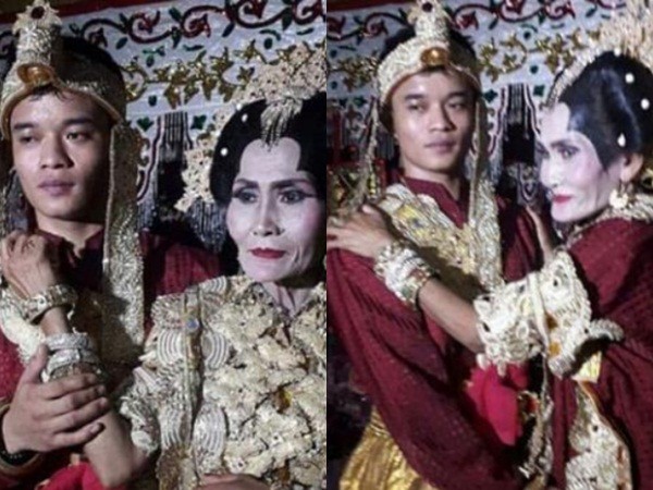 Chàng trai 20 tuổi kết hôn với bà lão "mặt rắn" 65 tuổi