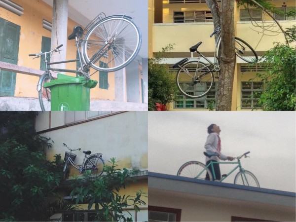 Không ai nghịch bằng học sinh: Giấu xe của bạn lên cả... mái nhà!