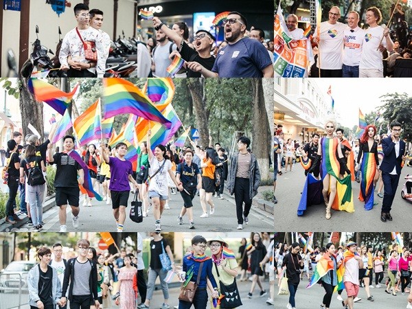 Người đồng tính rạng rỡ diễu hành trong Hanoi Pride 2018