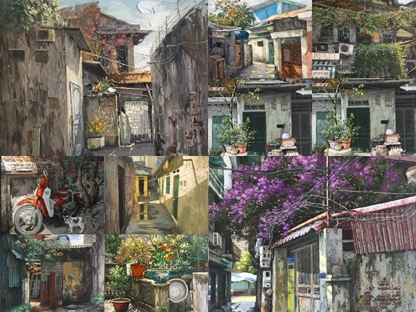 Bức tranh phố nhỏ Hà Nội bình dị qua trái tim yêu của người họa sĩ