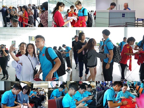 Quang Hải, Công Phượng được fan săn đón trước giờ đi Myanmar