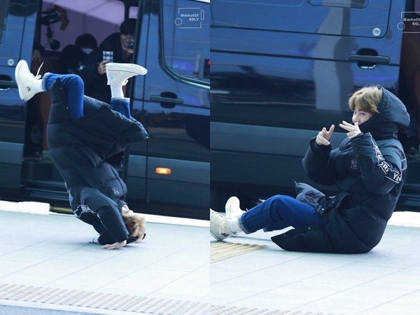 Suho (EXO) bất ngờ trở thành tâm điểm khi nhào lộn giữa sân bay