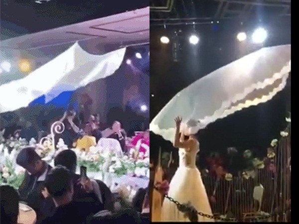 "Khăn voan bay" - "chiêu trò" đám cưới được cô dâu Trung Quốc yêu thích