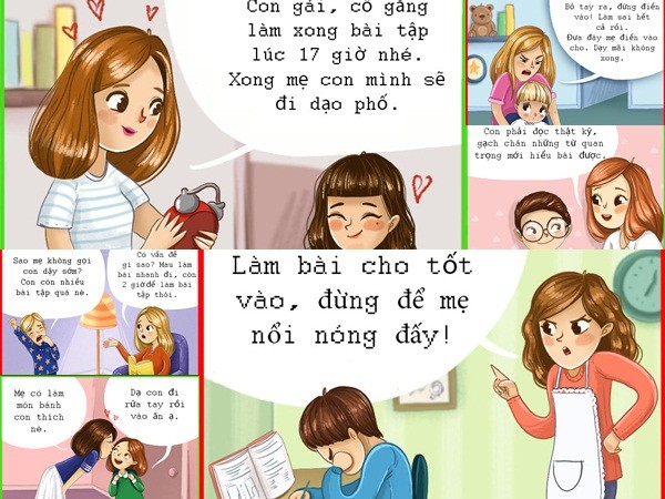 Bộ tranh hãy dạy con khôn khéo, đừng quát mắng