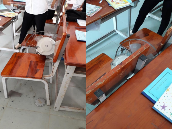 Nỗi sợ muôn thuở của học sinh: Quạt rơi trúng người!