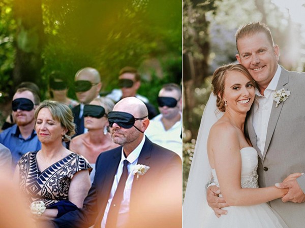 Australia: 54 khách mời bịt mắt dự đám cưới để cùng có cảm nhận với cô dâu