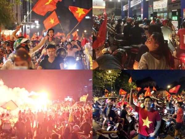 Lại một đêm Việt Nam không ngủ, cả triệu người hân hoan xuống đường đón "bão" cờ hoa!