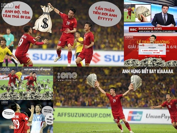 Nhận tiền thưởng Huy Hùng được fan chế ảnh "bỗng dưng thành tỷ phú"