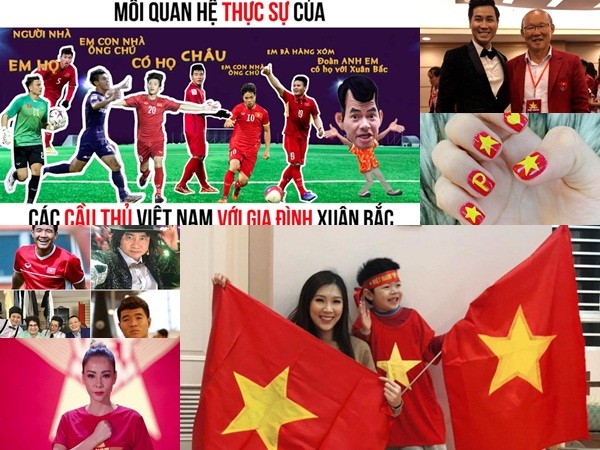 Xuân Bắc, Tự Long “nhận họ” với Đức Chinh cùng dàn sao cổ vũ tuyển Việt Nam