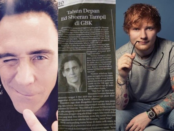 Bài báo hứng "gạch đá" vì đăng tin về Ed Sheeran nhưng lại để ảnh Tom Hiddleston