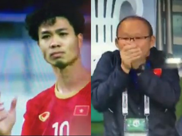 Biểu cảm của thầy Park và Công Phượng trước bàn thắng hụt khiến dân mạng cười ngặt nghẽo