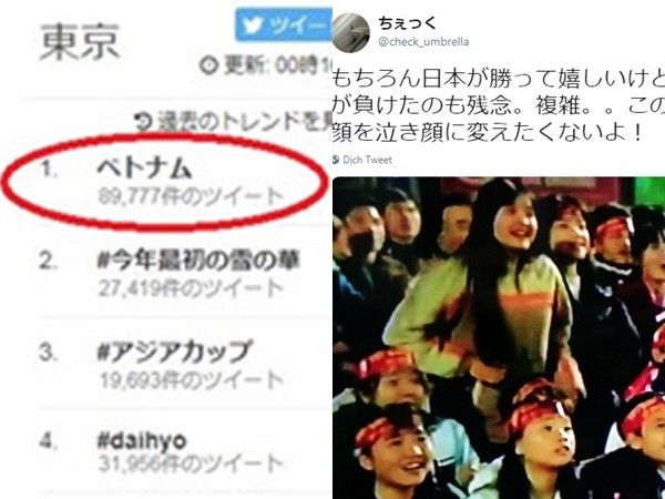 Đội tuyển Việt Nam gây bão trên cộng đồng Twitter Nhật Bản