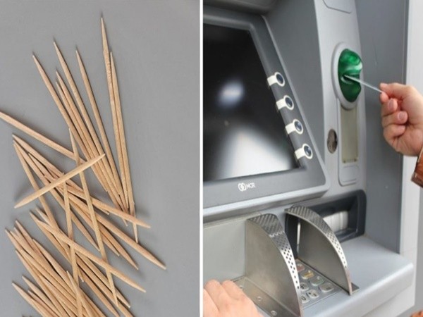Chiêu trò trộm mới tiền từ máy ATM bằng tăm xỉa răng