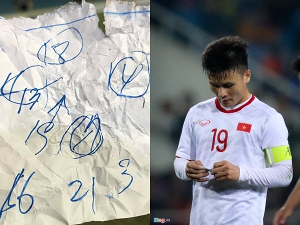 Mảnh giấy trong trận U23 Việt Nam đánh bại Indonesia phút bù giờ
