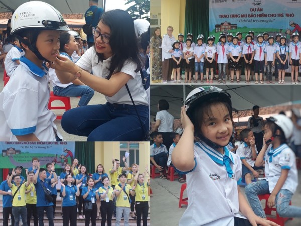 Hưng Yên: Tween tiểu học Xuân Quan háo hức nhận quà 563 mũ bảo hiểm đạt chuẩn