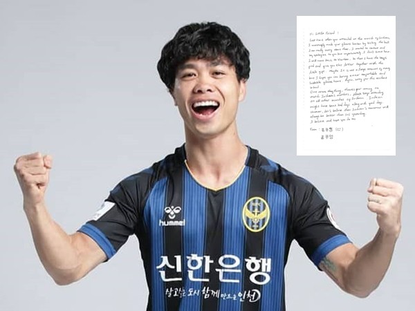 Vô tình sút bóng làm hỏng kính fan nhí Incheon, Công Phượng viết thư tay xin lỗi đầy cảm động