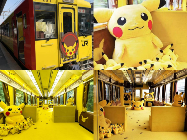 Tàu hỏa Nhật Bản gây ấn tượng với nội thất độc đáo, trang trí hình Pikachu siêu đáng yêu