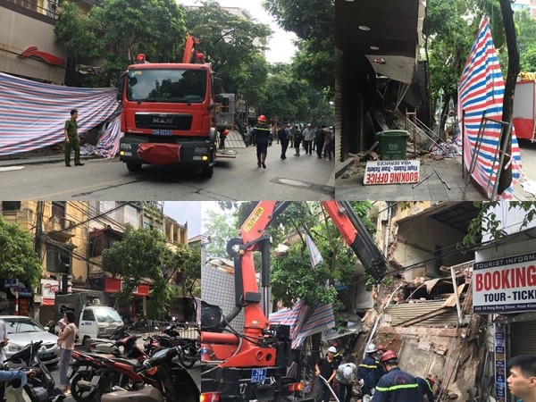 Hà Nội: Sập nhà trên phố Hàng Bông, giải cứu 1 người mắc kẹt