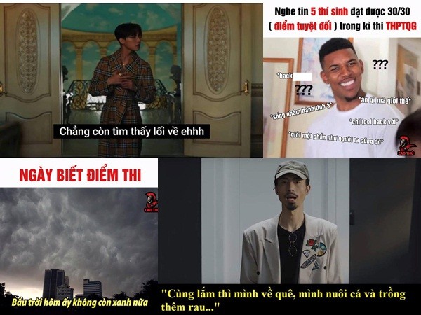 Ảnh chế Sơn Tùng, Đen Vâu nói thay cảm xúc 2K1 sau khi biết điểm thi
