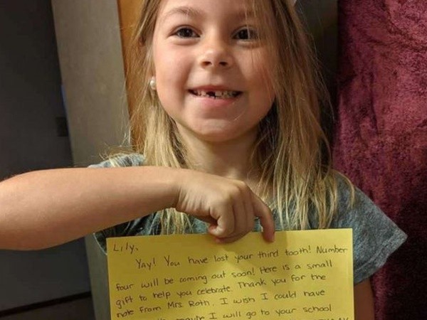 Mỹ: Răng sữa của học sinh bị mất, giáo viên viết thư "giải trình" gửi bà tiên răng
