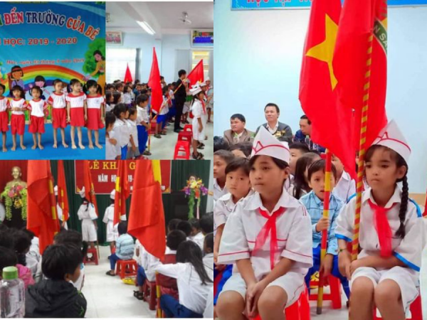 Dù mưa lũ, học sinh Quảng Trị vẫn tham gia ngày hội khai trường