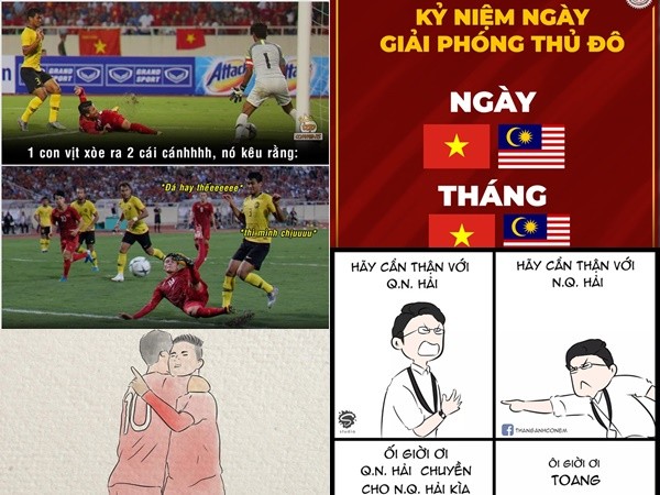 Ảnh chế Quang Hải chiếm sóng mạng xã hội sau trận với Malaysia