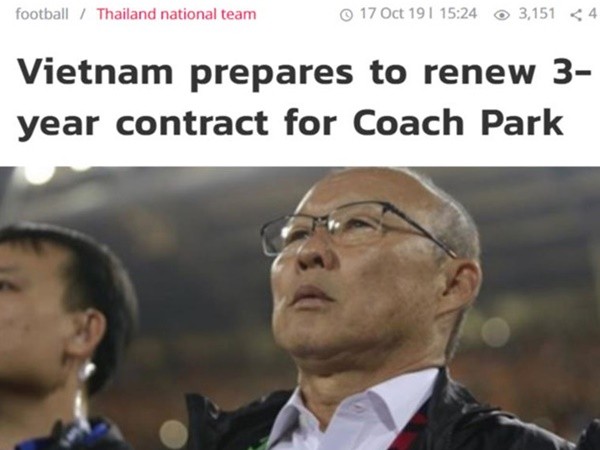 Báo Thái Lan: "VFF chuẩn bị gia hạn 3 năm với HLV Park"