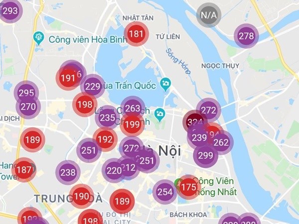 Tình trạng ô nhiễm không khí ở Hà Nội lại vọt lên ngưỡng nguy hại và đang lan rộng