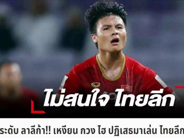 Báo Thái Lan: "Quang Hải từ chối sang Thai League thi đấu"
