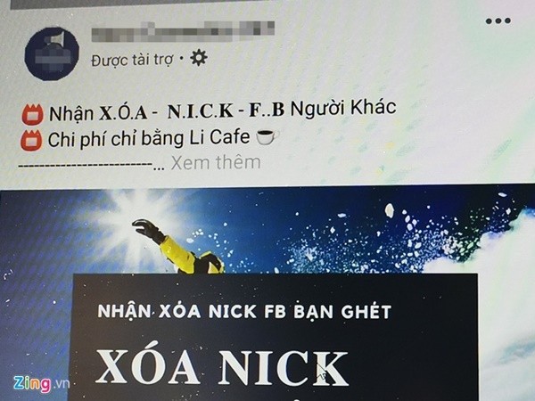 Dịch vụ "die nick" Facebook quảng cáo rầm rộ tại Việt Nam