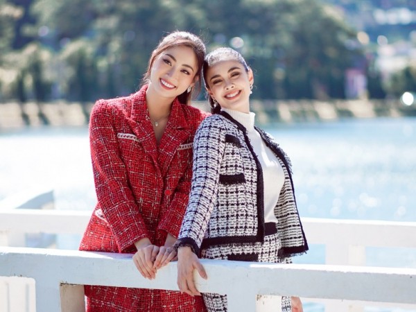 Lương Thuỳ Linh và Megan Young diện trang phục “chị chị em em” khám phá Đà Lạt