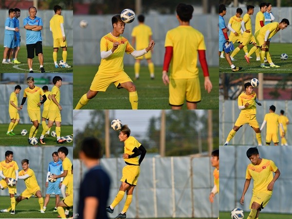 U23 Việt Nam tập chơi bóng bổng để đối phó các cầu thủ Tây Á