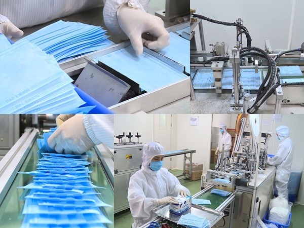 Cận cảnh quy trình sản xuất khẩu trang y tế thời dịch corona