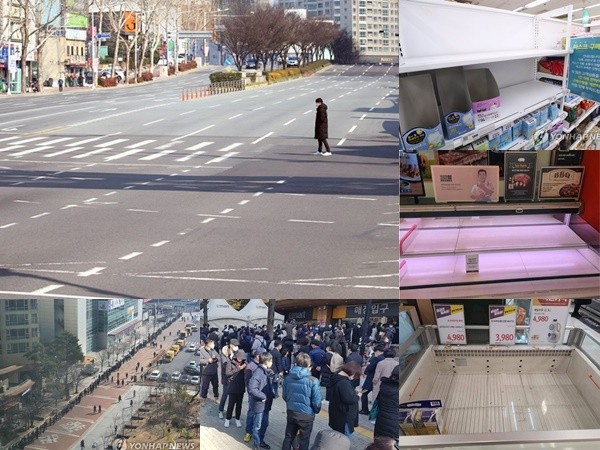 Người Hàn ồ ạt mua khẩu trang, siêu thị cháy hàng trong tâm dịch
