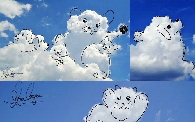 Chàng trai vẽ trên những đám mây khiến dân mạng thích thú