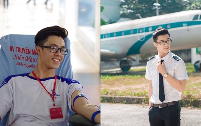 Nam sinh Hàng không gây sốt với nụ cười toả nắng khi hiến máu