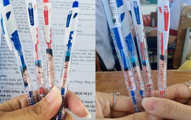 "Hot trend" mới của học sinh: Dán ảnh thẻ lên bút để nhận diện chính chủ!